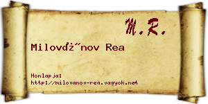 Milovánov Rea névjegykártya